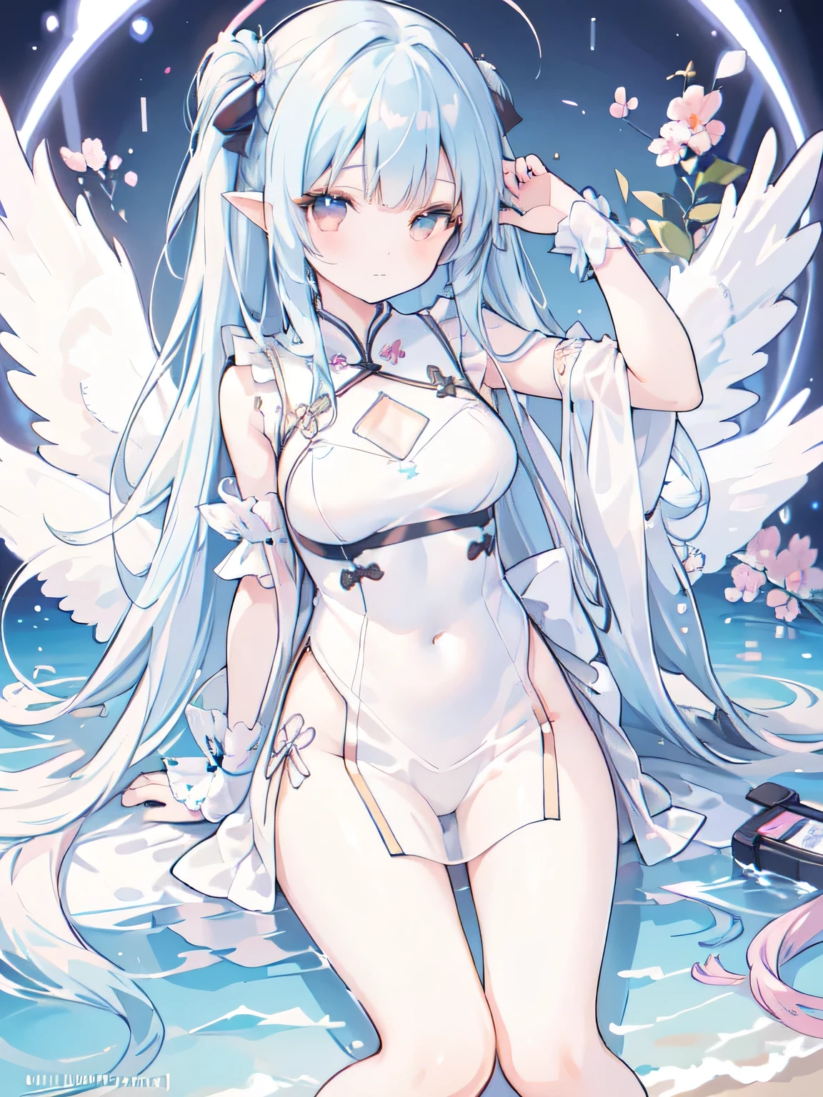 ((best quality)), (Ultra Detailed), ((Extremely detailed)), (fair), ((Kawaii girl)), ((Ultra HD)), (masterpiece), (high quality), (best quality), (4K), (high quality), (1 girl), (Random Action),Parted bangs, ((Hair intake)), Long hair,(Random Hairstyle), Larger breasts, slim body, (Transparent fabric),Succubus, Normal arm ,Siamese cheongsam
