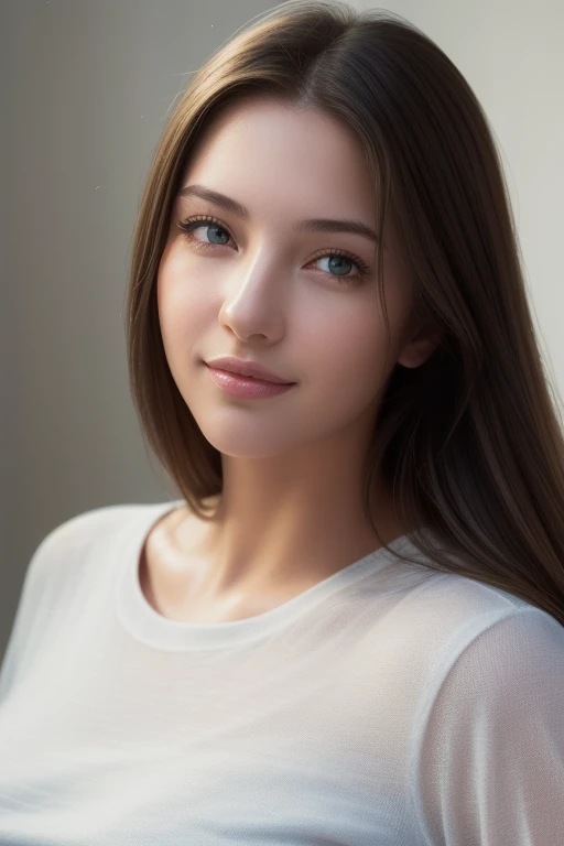 dressed, (photo realistic:1.4), (hyper realistic:1.4), (realistic:1.3),
(smoother lighting:1.05), (Improve the quality of cinematic lighting:0.9), 32k,
1 girl, 30 year old girl, realistic lighting, Backlight, light shines on your face, ray tracing, (bright light:1.2), (Improvement of quality:1.4),
(Highest quality realistic textured skin:1.4), detailed eyes, detailed face,
(Tired, sleepy and happy), (smile), close up of face, T-shirt,
(Enhance the mood of your body line:1.1), (Enhances the beauty of skin texture:1.1)