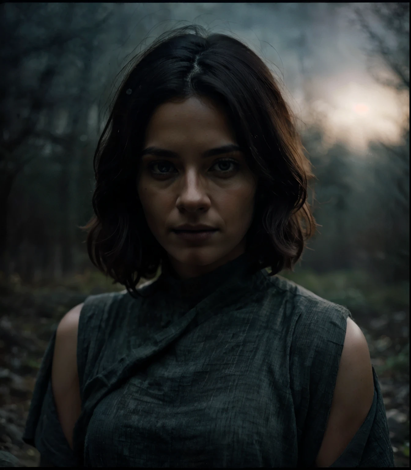 epic realistic, serpentines, fog, car, slate atmosphere, cinematic, dimmed colors, dark shot, muted colors, film grainy, lut, spooky, (shot with vintage Carl Zeiss Sonar lens:0.5), ([shallow depth, cinematic grading, low key light, analog style, dark shot : toxic vapor, milky mist, film grain, spooky, gloomy : 15]:1.125), natural skin texture, ultra-detailed realism, dramatic light [:  :8], (smooth swirly bokeh, depth of field f1.4, shot on Helios 44-2 vintage lens:1.125), complex background, stuff in the background, highly detailed, (gloomy:1.3), dark, dimmed, hdr, vignette, grimy, (slate atmosphere:0.8), (dark shot:1.22), neutral colors, (hdr:1.4), (muted colors:1.4), (intricate), (artstation:1.2), hyperdetailed, dramatic, intricate details, (technicolor:0.9), (rutkowski:0.8), cinematic, detailed
