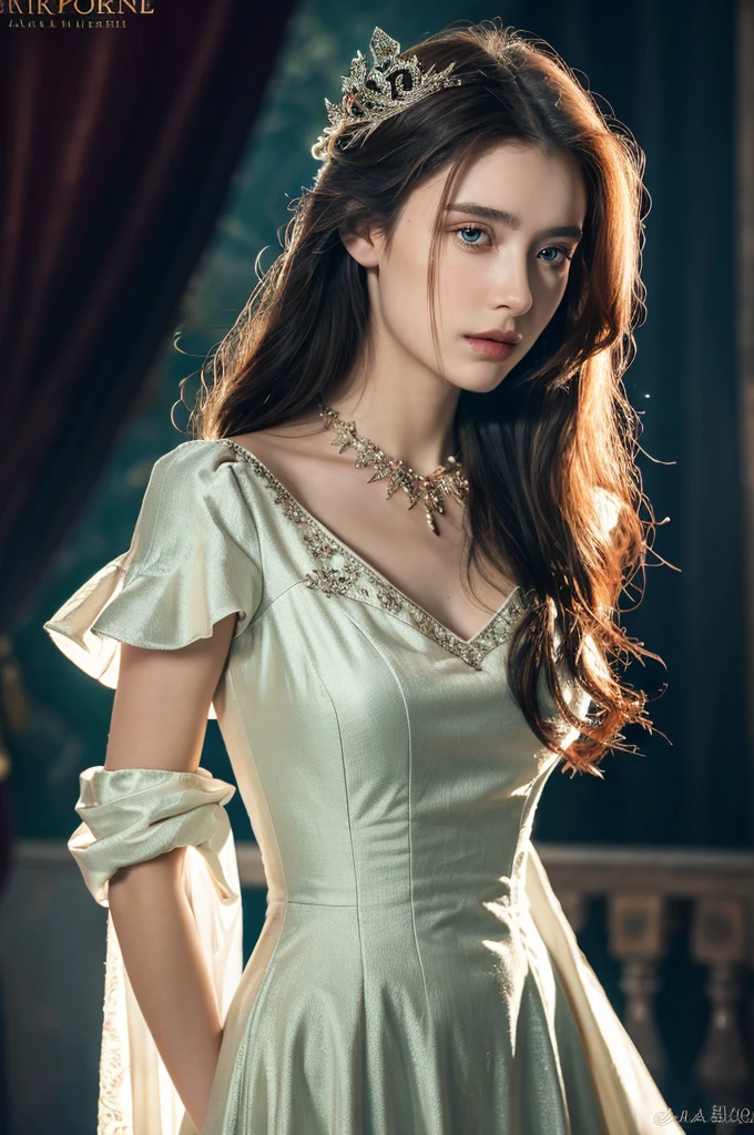 ( masterpiece, top quality, best quality,8k, girl,ultra detailed,raw photo:1.5),(photorealistic:1.4),(cinematic lighting), PerfectNwsjMajic, , Surrealism, UHD, ccurate, Super detail, textured skin, High detail, Best quality, dynamic angle, (high nose,White skin),[Beautiful blue eyes],[flat chest:large breasts:0.5],(1girl),(good anatomy:0.5)), of a woman in a dress with a sword, a beautiful fantasy empress, ((a beautiful fantasy empress)), beautiful fantasy maiden, jewelry, splendor 