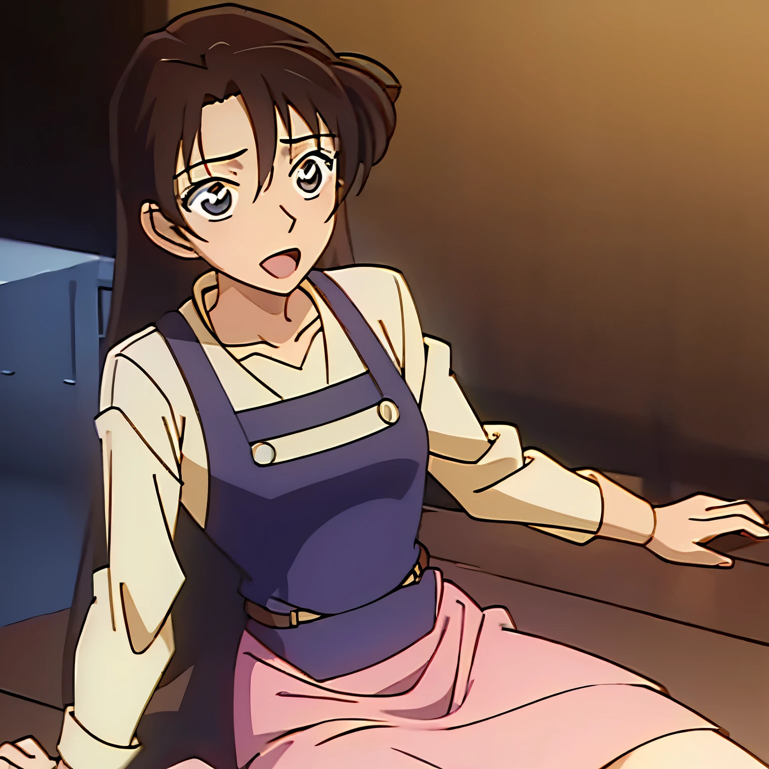 （Brunette，Purple evening dress，8k，Perfect body，Ultra Clear，Highest quality, masterpiece:1.4),(Anime Style:1.37) , photograph, Detailed Background, 1 Girl, (((white lace panties))), boots, Cowboy Shooting, Watching the crowd, A faint smile, Tinnitus, skirt, choker, Best, Sitting, Crossing your legs, From below, On the sofa, window, living room,