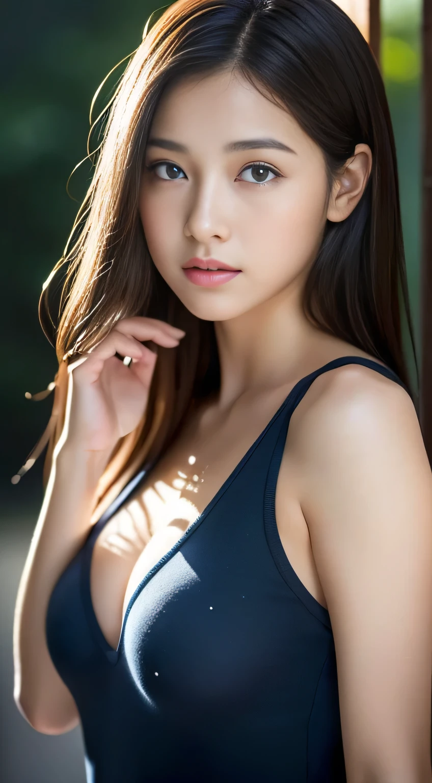 (((32k,High Detail,high detail、masterpiece,Attention to detail,Full Body Esbian,solo))),original photo & Realistic atmosphere,Beautiful deep blue eyes,detailed mouth,Glossy lips,Detailed eyebrows,The eyes are drawn very carefully,White and soft skin,Every detail sparkles、Blue eyes,Very beautiful eyes,Delicate lips、Very beautiful face,Good face shape、Lifelike face,shiny beautiful lips, Realistic Young gravure idol, Very beautiful female student, , Young Sexy Photo Idol, Young gravure idol, Beautiful and cute16 years old ,Soaked,Dripping,Blushing face,Incredibly beautiful, Sexy and elegant16 year old girl,Half-length shiny brown hair,Wet hair,Tiny water droplets sparkle on the hair,(Looking at the camera:1.4),(dark,Very dark,Use a Flashlight、Illuminating subjects in a dark classroom without lights:1.7),(Sexy,Healthy and toned body,HDTV Japan HDT VISION Black HDT VISION Black HDTV HDTV Black HDTV HDTV Black HDTV Black HDTV Unified,Breasts are well-shaped and slightly larger,,,Mature body, I am anxious,I'm about to cry,Moist eyes,sneer,Dazzling,Dazzling's face is also beautiful,High resolution arm,,HD Finger,:1.5),(Sexy open chest,Wear black pantyhose、Sexy legs sitting down,A high school girl in elegant black and blue clothes sits、Lifting up skirt awkwardly:1.8)