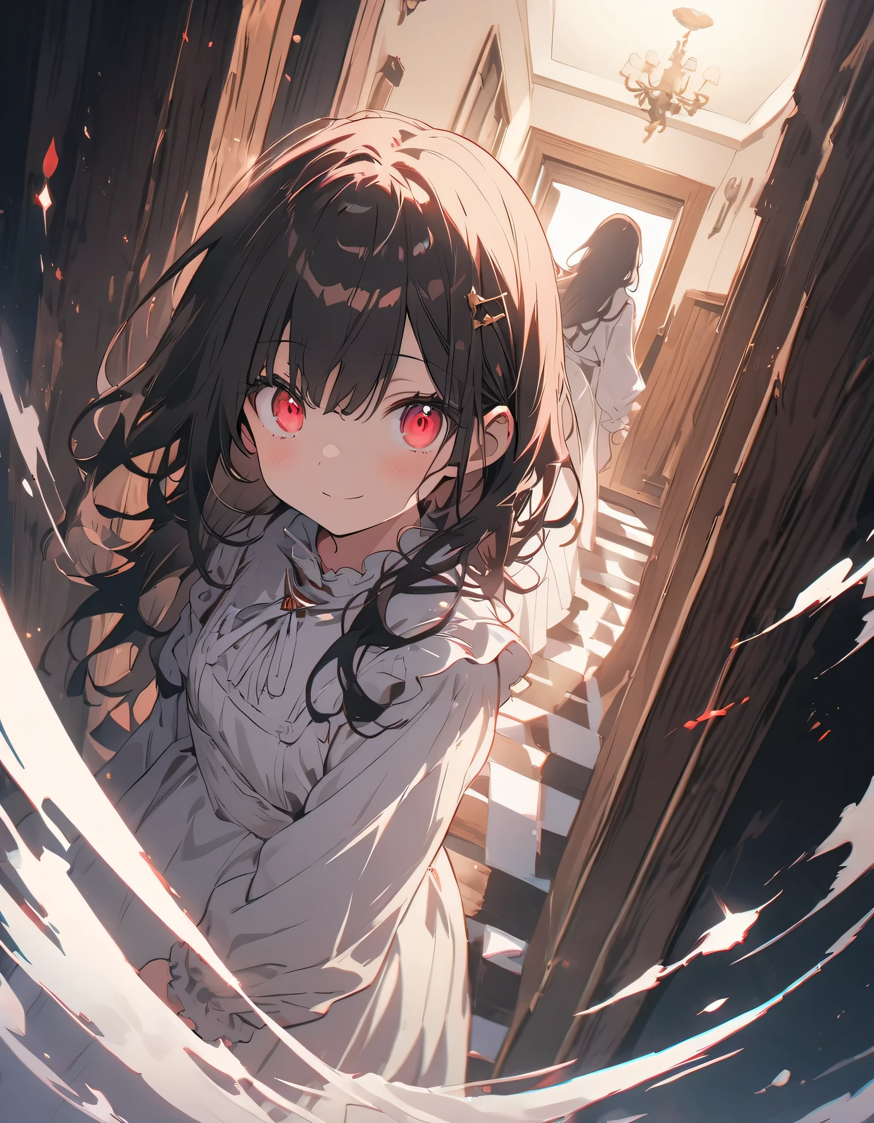 (masterpiece),(highest quality), figure, (Fantasy:1.4), Brown long hair, Long eyelashes, Round eyes, A light smile, Surrealism, Cast a Shadow, Anaglyph, Stereogram, Atmospheric perspective, 8k, Super Detail, Accurate, highest quality, 超High resolution, Textured skin, Long dress, moon, Flowers , paper_cut、(highest quality、masterpiece、High resolution、detailed)、anime style、Flat Style、(Shining Eyes、Beautiful Face), BREAK,1 girl、extremely detailed(The Shining), Best lighting, Best Shadow、floating, (High saturation),Dynamic Angle、anime