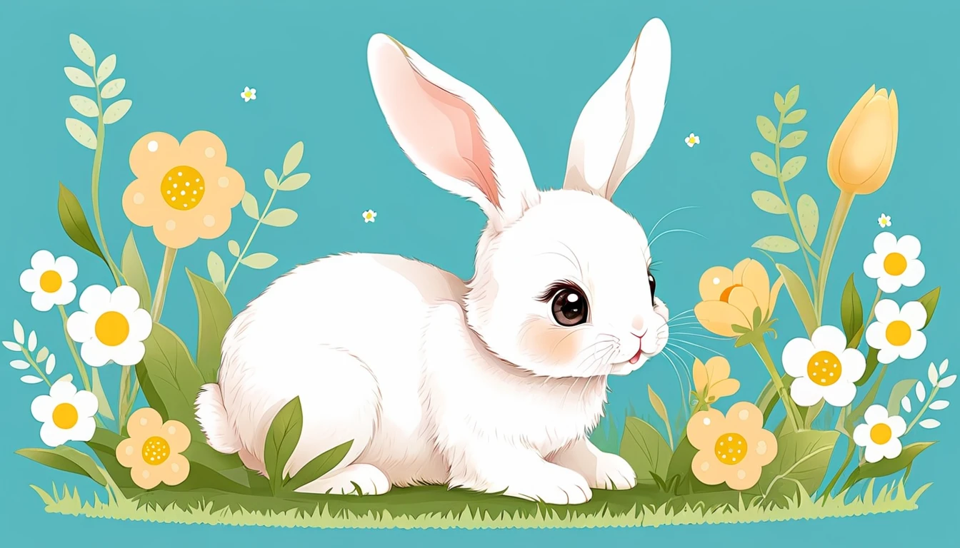 Cute baby rabbit illustration,