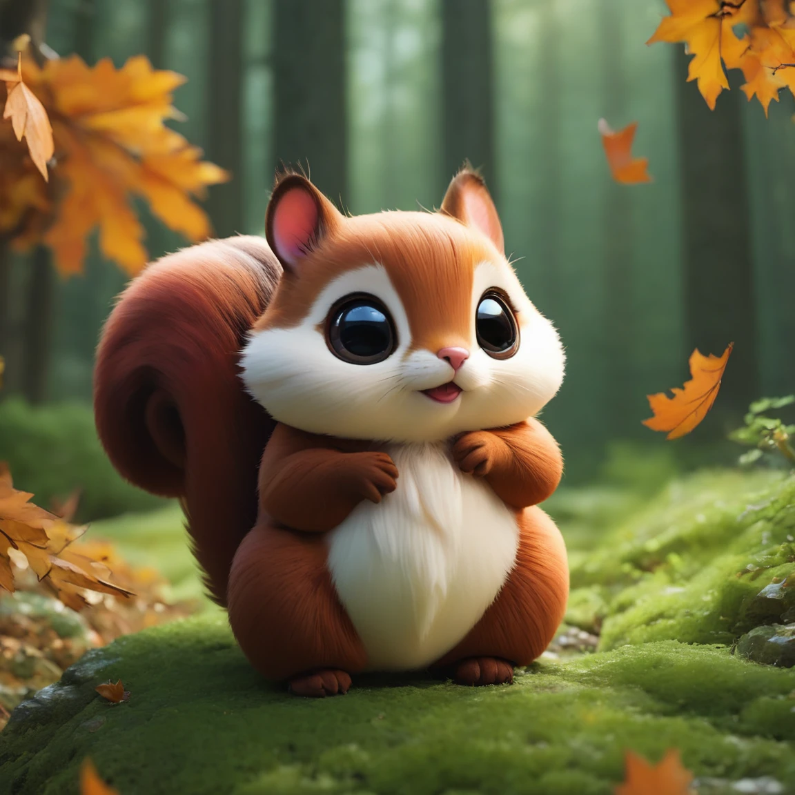 score_9, score_8_up, score_7_up, score_6_up, score_5_up, score_4_up,UHD, 
adorable squirrel-like creature big eyes in forest autumn time