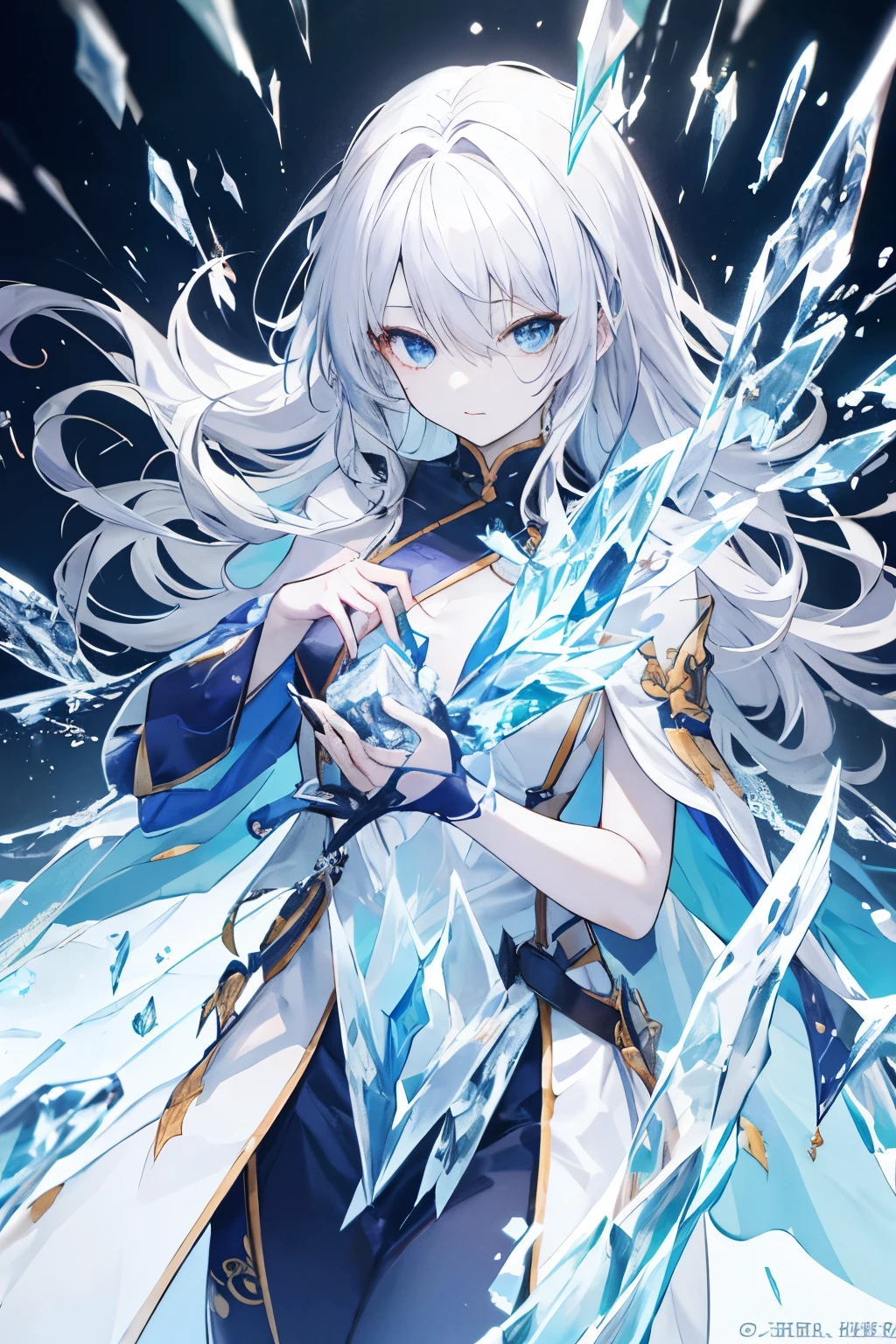 Female personality: A mature and cute appearance:
Put your hair to one side so one eye is visible、The other eye is hidden by hair。
The hair is medium length、Lightly wavy。
Has pale blue eyes、Have clear skin。
ice powers: Has the ability to control ice、Freeze enemies or、Can create ice barriers。
Seeker of Knowledge: As a scholar、Value knowledge、He is passionate about discovering ancient ruins and uncovering mysteries during his adventures.。
