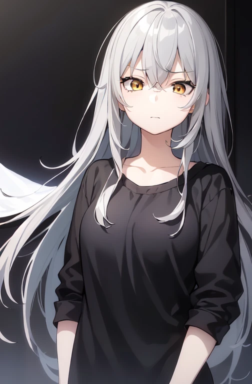 (Very detailed CG ユニティ 8k 壁紙), (masterpiece), (highest quality), (Very detailed), (Best illustrations), (Best Shadow), (Absurd), 1 person, Gray Hair, Silver Eyes, Upper Body, sad, anger, Covered in black liquid