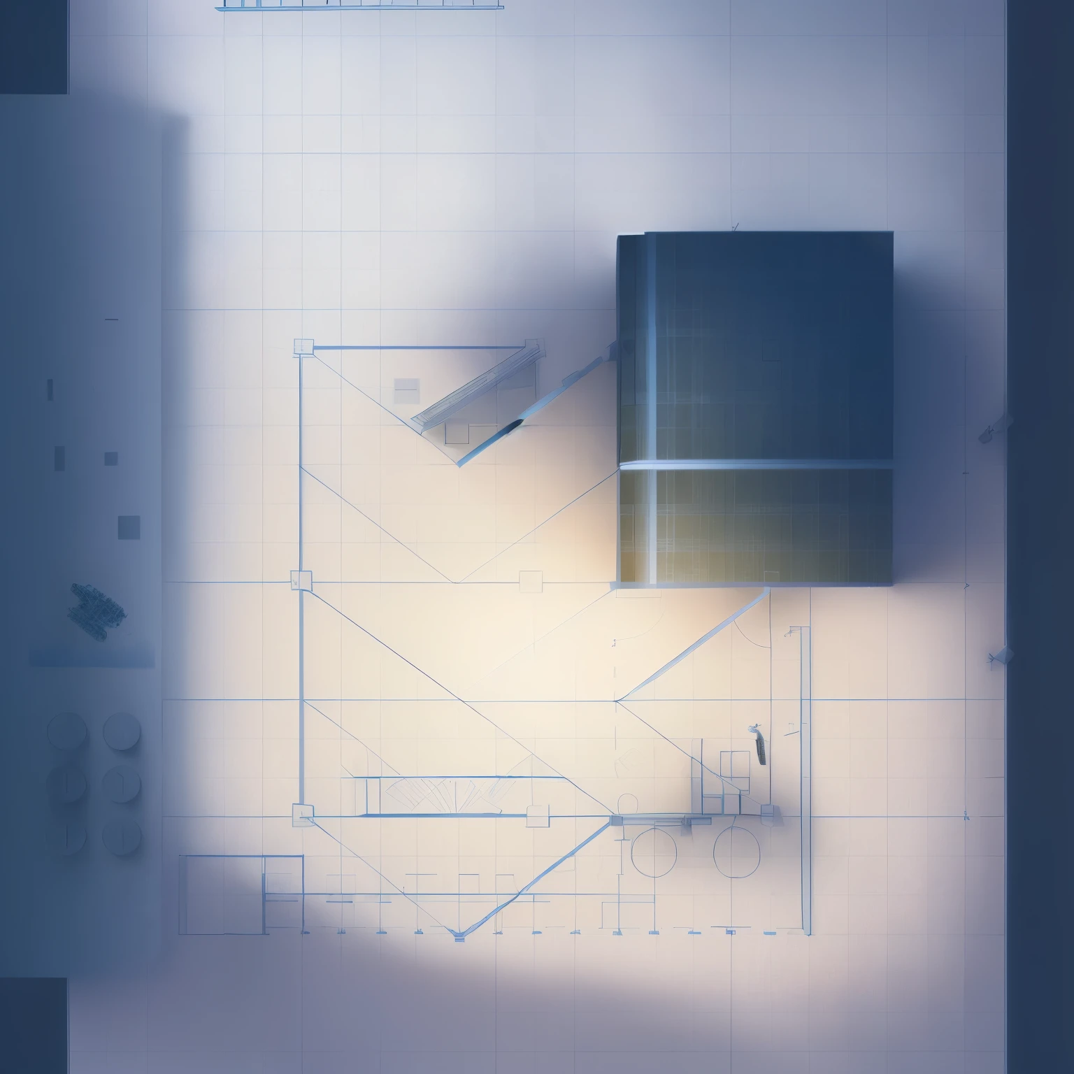 a drawing of a room with a tv and a remote control, sketch - up, plan drawing, building plans, schematic in a notebook, sketchlab, isometric drawing, mid-view, architectural plan, digital 2d drawing, detailed technical drawing, architectural, 2 d overhead view, architectural drawing, drawing architecture, flat drawing, line-drawing, well - drawn