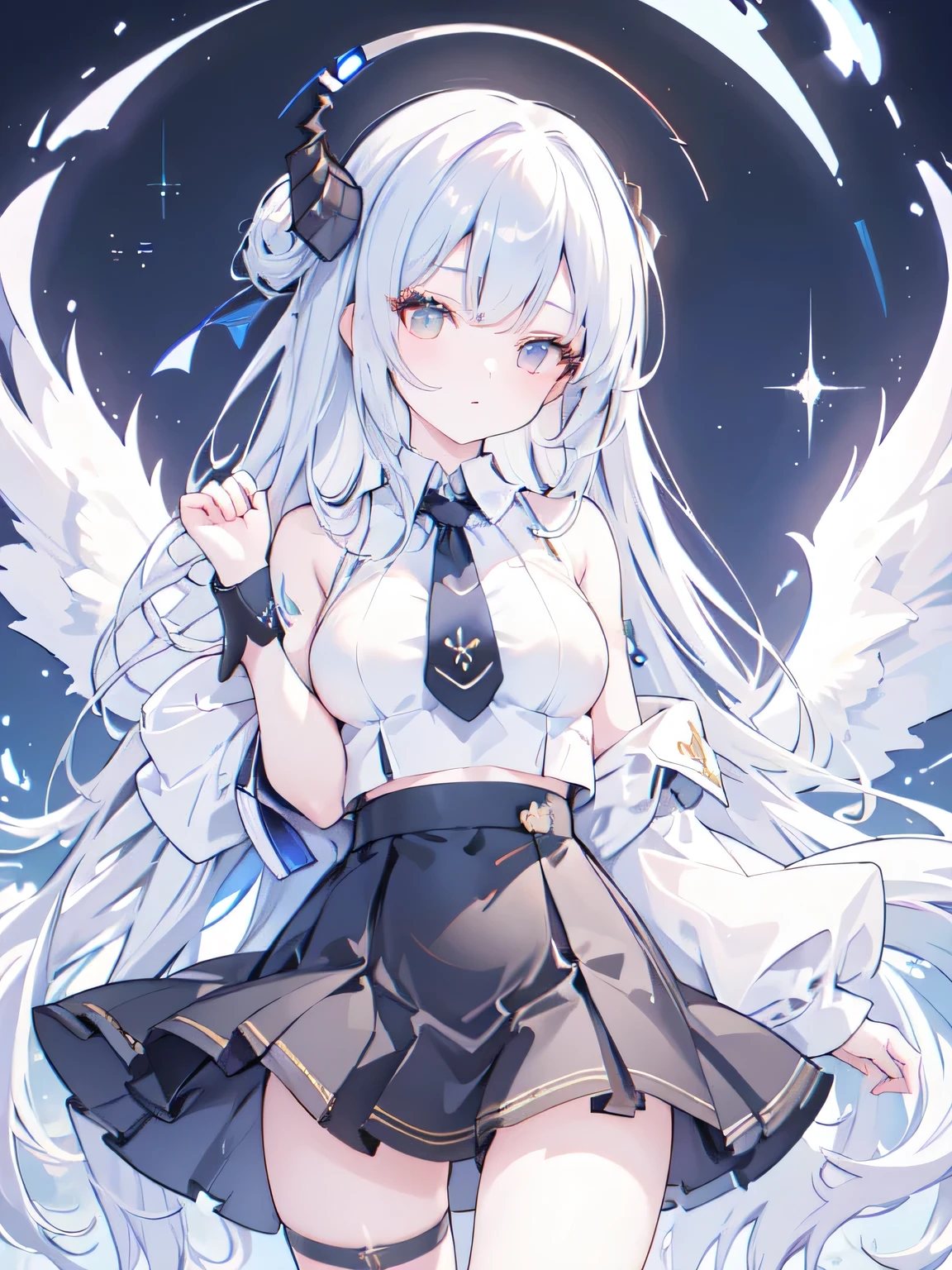 ((best quality)), (Ultra Detailed), ((Extremely detailed)), (fair), ((girl)),  ((Ultra HD)), (masterpiece), (high quality), (best quality), (4K), (high quality), （1个girl），Parted bangs, ((Hair intake)), Long hair,（Random Hairstyle）， Big Breasts, slim body, （Transparent fabric），Succubus， Normal arm ，miniskirt ，Exposing underwear，Belly tattoo，Starry Sky，Put your hands behind your back