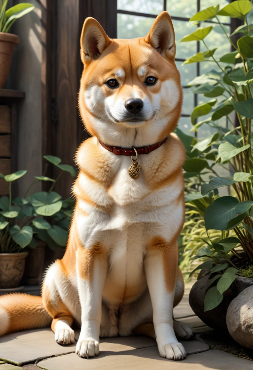 a Shiba Inu, (masterpiece, best quality, Professional, perfect composition, very aesthetic, absurdres, ultra-detailed, intricate details:1.3), by E.H. Shepard