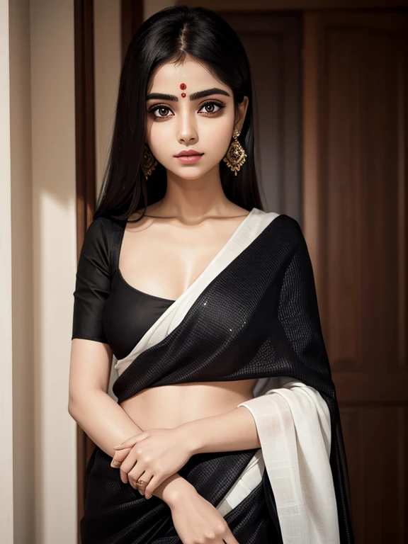 ((best quality)), ((masterpiece)), (detailed), Beautiful indian woman, thin saree, photos 