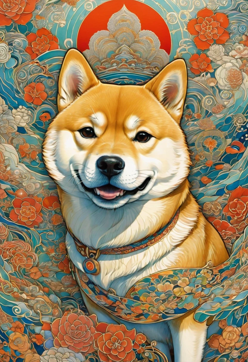 A Shiba Inu, by Satoshi Kon, best quality, masterpiece, very aesthetic, perfect composition, intricate details, ultra-detailed