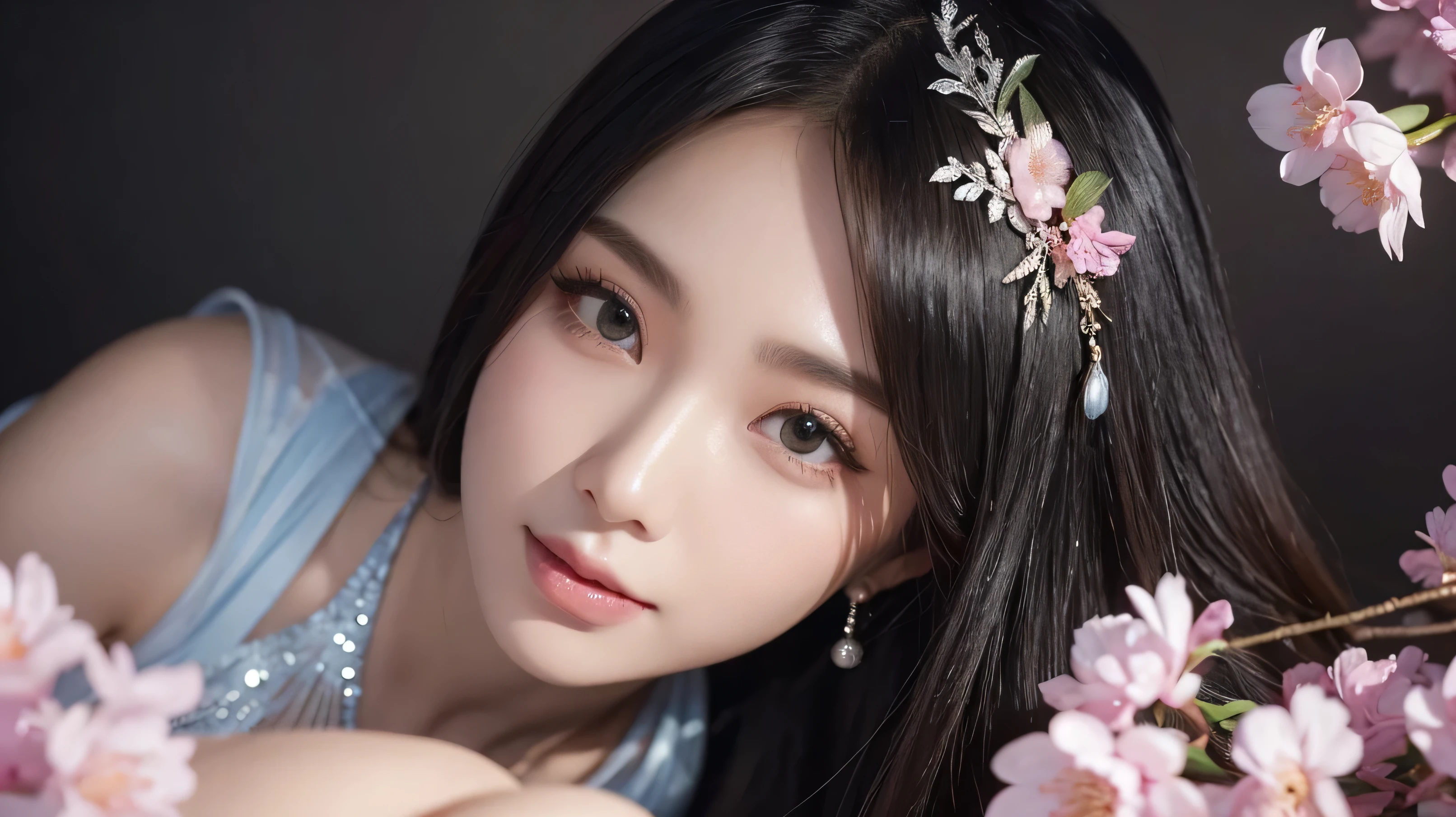 a close up of a woman in a silver and blue dress, chengwei pan on artstation, author:Yang Jie, detailed fantasy art, Stunning character art, Best Art Sites for Fan Art, Epic and beautiful character art, beautiful armor, Extremely detailed Artgerm, Detailed digital animation art, artgerm on artstation pixiv, Armor girl.Fotografi,seluruh tubuh,Pasangan pengantin, wajah sempurna seperti nyata realistik,kulit tubuh mengkilat, pose cuek,mahakarya, fotografi profesional,pencahayaan sinematik, (1gadis, berhijab, gadis korea cantik,dan 1pria Korea tanpan) ,wajah sempurna,25 tahun, wajah detail, gaun pengantin.
beground kursi,dekorasi pelaminan, berhias,bunga sakura warna pink.
dibelakang,di dampingi 3 gadis cantik,busana gaun warna rendem,resolusi detail yg rumit seperti nyata,resolusi 48 K UHD.