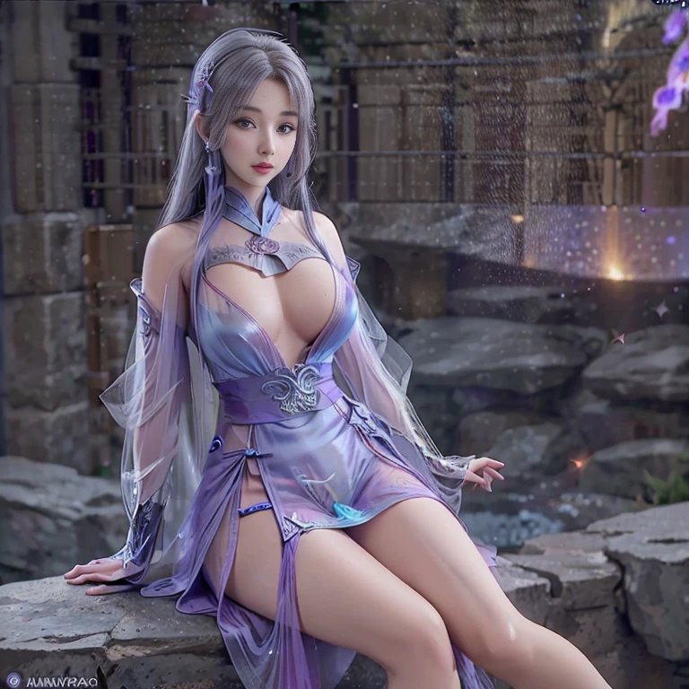 高冷女神坐At the top of a snowy mountain。。Light blue dress made of meticulously made silk, Deep slit shirt, long hair , the most beautiful、The most exquisite hair accessories, Pretty little face and thin eyebrows, the most beautiful、The cleanest face, ((Black Iris:0.8)), Very beautiful eyes, Big round eyes, ((Purple Eyes:1.1)), Exquisite makeup eyelashes, high nose, Wearing earrings, Little Red Lips, rosy face, clean face, beautiful and flawless face, Light滑白皙的皮肤, ((Huge breasts:1.2)), Bloom , ((Huge and super round breasts:0.9)), ((Super firm breasts:1.2)), ((Breast enlargement: 0.8)), Beautiful breasts, slim, ((Thin waist: 0.9)), Beautiful girl upper body, Sexy Girls, skirt, 8K photo, super high quality, super realistic, 10x super pixels, photo般逼真, (Detailed skin high: 1.2), 8K Ultra HD, Digital SLR Camera, soft Light, high quality, volumetric Light, frank, photo, high resolution, Light, 最好的photo, 4k picture quality, 8k, Bokeh, Light滑锋利, 10 times more pixels, (Background Space: 1.8), (galaxy: 1.7), 极Light, Lightning, Super Graphics, The most realistic graphics,(极Light背景: 1.8), solitary, solitary, Extremely sharp, super realistic ."full-body shot。Toes visible。Visible sole。Jade Foot。Toes within the frame。At the top of a snowy mountain。