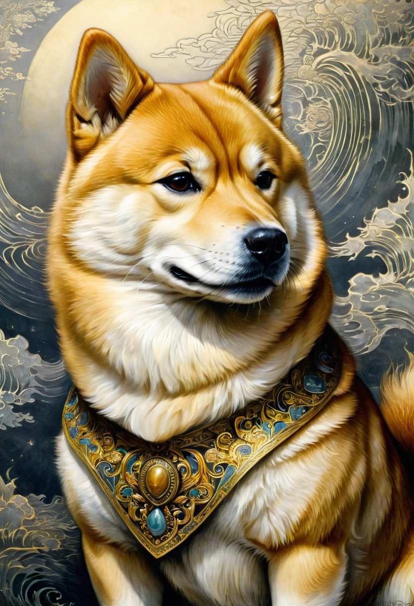 A Shiba Inu, by Gustave Doré, best quality, masterpiece, very aesthetic, perfect composition, intricate details, ultra-detailed
