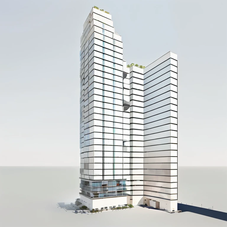 a rendering of a tall building with a blue top, mid-view, sharp hq rendering, pre-rendered, mantra rendering, 3 / 4 view, 3/4 view, rendering of checkmate, rendered, front-view, detailed rendering, perspective view, 3/4 view from below, from street level, conceptual, concept image, conceptual rendering