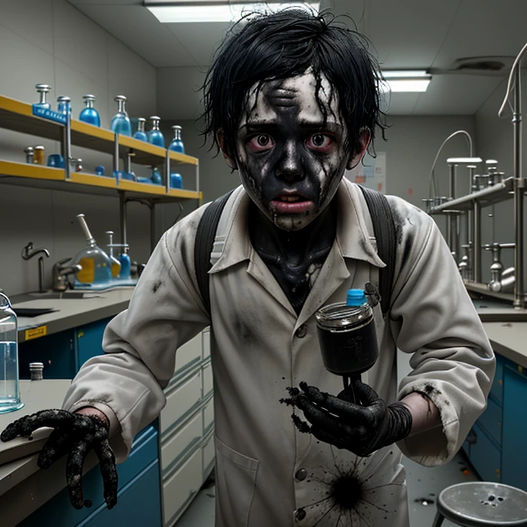 Caught in a chemical explosion in the science lab、A comedy about a boy covered in soot and left in tatters.