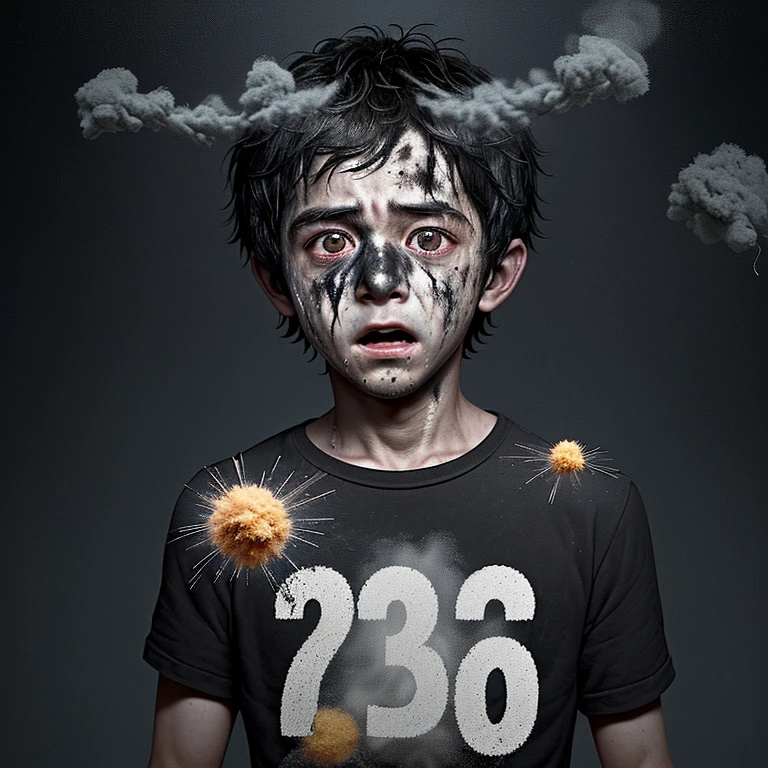 Caught in an exploding birthday gift、A comedy about a boy covered in soot and left in tatters.