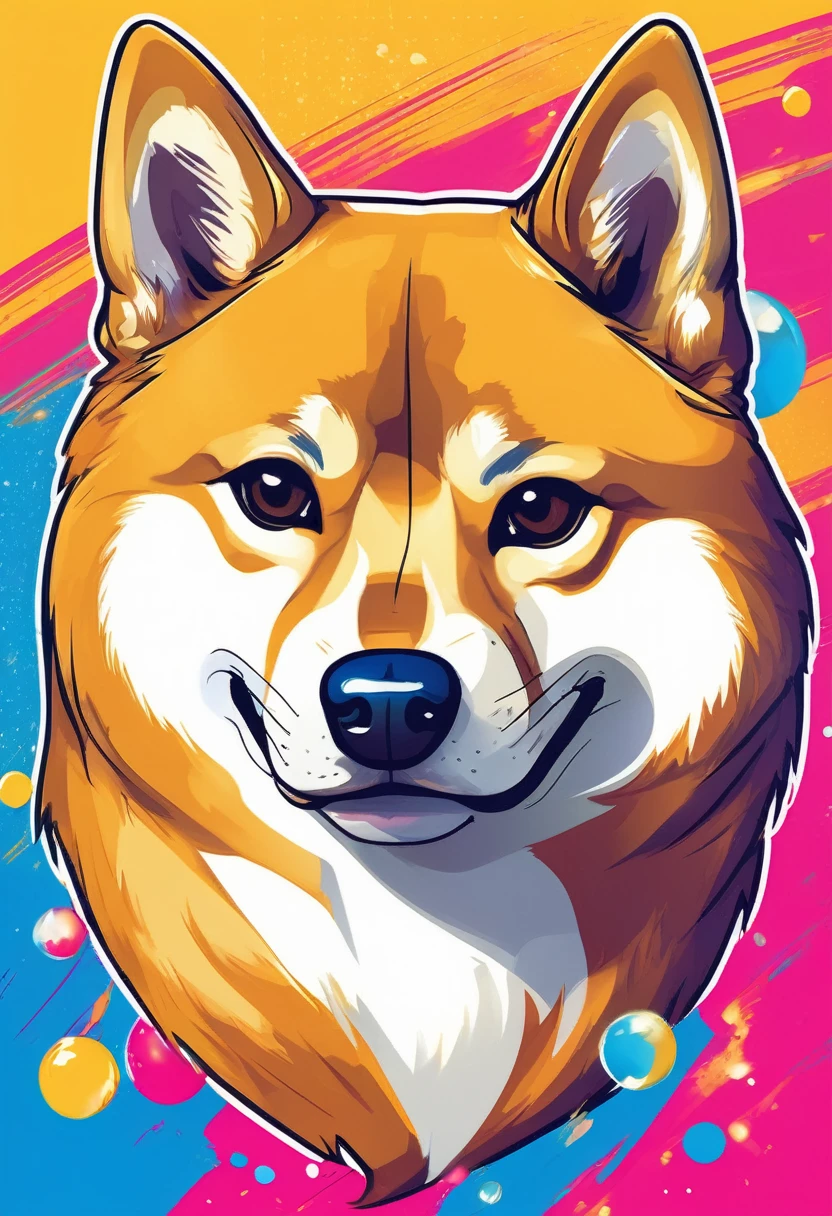 (best quality,4k,8k,highres,masterpiece:1.2),ultra-detailed,(realistic,photorealistic,photo-realistic:1.37),a Shiba Inu,dogecoin artstyle,aesthetic,memorable eyes,cheerful expression,cute round face,fluffy ears,curled tail,playful demeanor,vibrant colors,comic book illustration,vibrant background,digital painting,humorous depiction,stylized rendering,dynamic pose,suchi big doge,comic style shading,comic bubbles,elevated height perspective,shiba wearing sunglasses,dogecoin logo in the background,doge cryptocurrency mascot,eye-catching composition,funny captions,retro comic aesthetic,motion lines,emphasis of wow factor,doge meme reference,colorful bokeh lights,,impactful lighting,modern pop art influences,attention to brand identity,stylized typography,playful typography design,detailed fur texture,digital brush strokes.