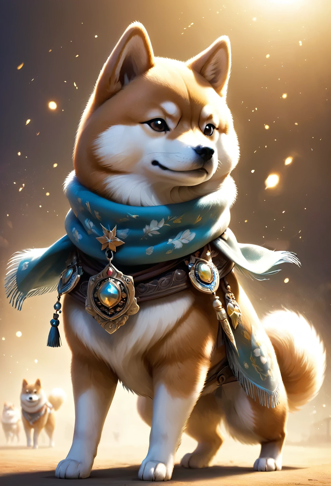 cowboy:((Shiba Inu)),cowboyの衣装:detailed,cowboyハット,scarf,Gunman,Western Background,複雑なdetailed,Beautiful light and shadow,hard boiled,Animal anthropomorphism,Shiba Inuの擬人化,cool,フワフワのShiba Inu,Fluffy texture