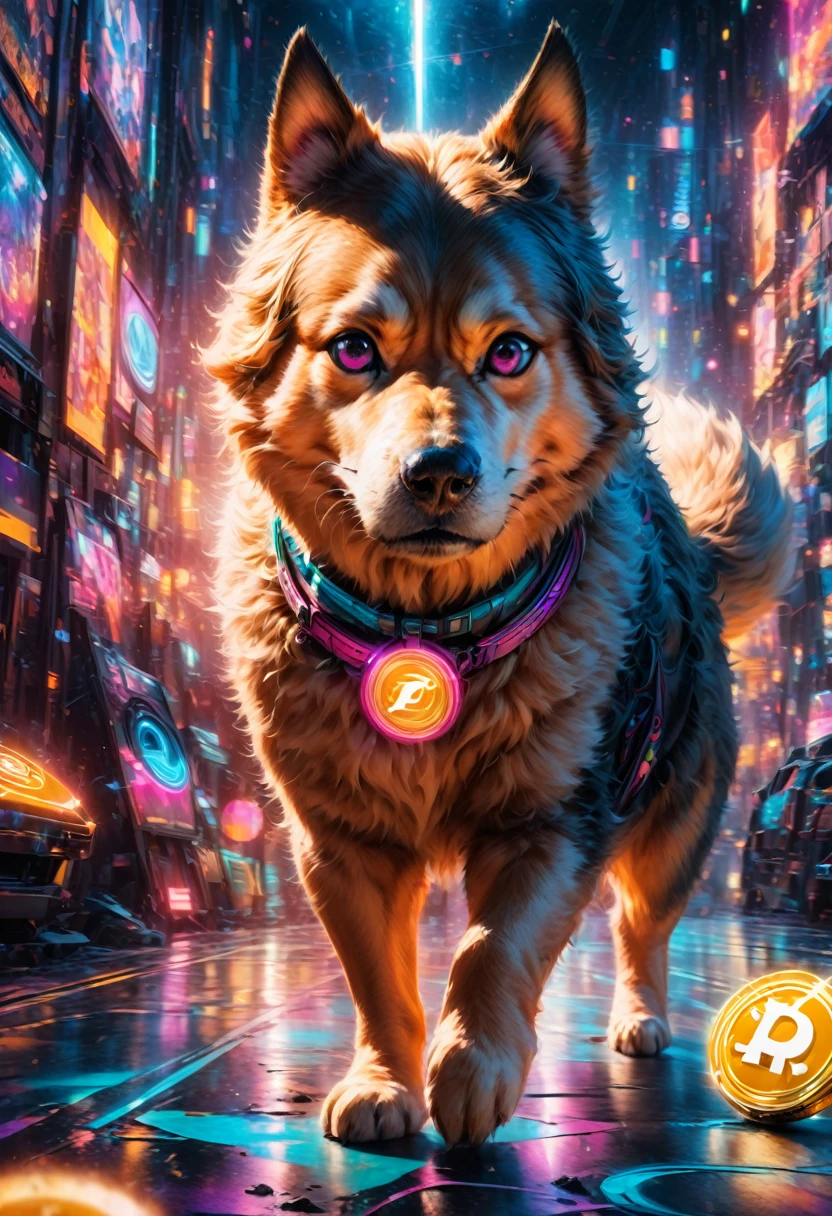 (best quality,4k,8k,highres,masterpiece:1.2),ultra-detailed,(realistic,photorealistic,photo-realistic:1.37),a Shiba Inu,dogecoin artstyle,aesthetic,memorable eyes,cheerful expression,cute round face,fluffy ears,curled tail,playful demeanor,vibrant colors,comic book illustration,vibrant background,digital painting,humorous depiction,stylized rendering,dynamic pose,suchi big doge,comic style shading,comic bubbles,elevated height perspective,shiba wearing sunglasses,dogecoin logo in the background,doge cryptocurrency mascot,eye-catching composition,funny captions,retro comic aesthetic,motion lines,emphasis of wow factor,doge meme reference,colorful bokeh lights,,impactful lighting,modern pop art influences,attention to brand identity,stylized typography,playful typography design,detailed fur texture,digital brush strokes.