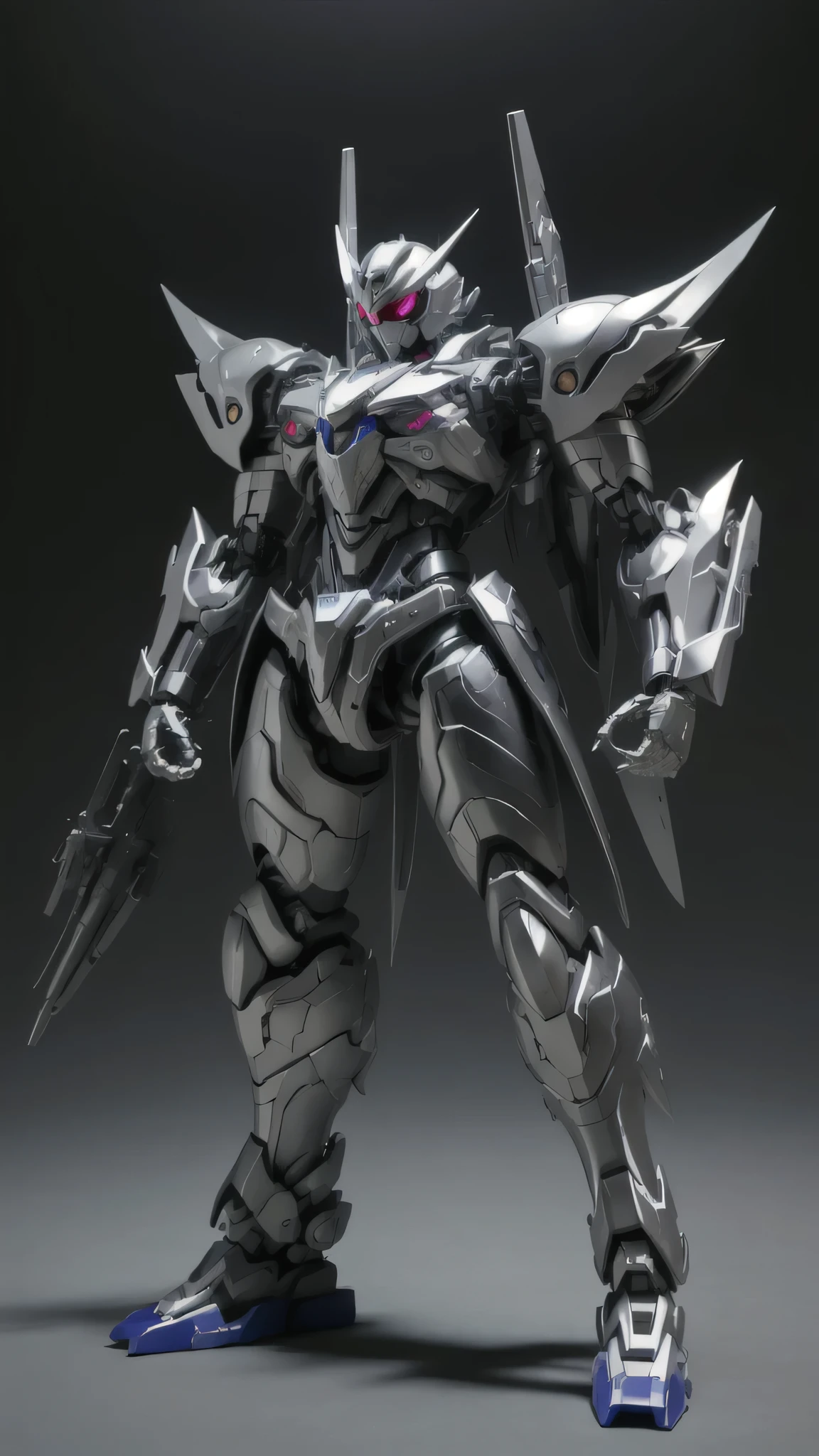 Machine Mech, Full Size Body, Silver Coloring, Surrounded by Small Buildings, Giant Design, Machine, Kamen Rider, Giant Mecha, Machine Build