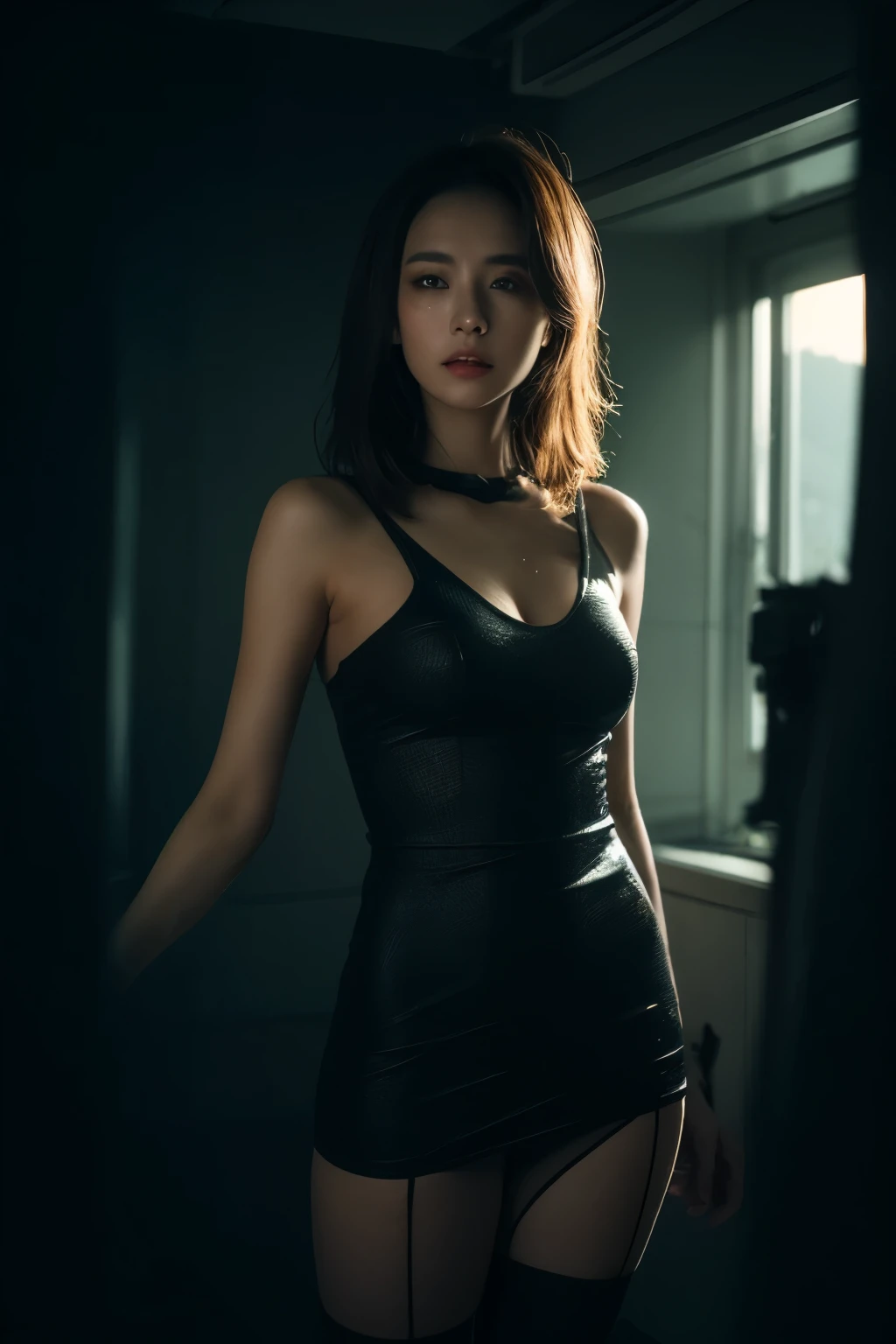 ,3D, A beautiful cyberpunk female image,battledress,hdr(HighDynamicRange),Ray traching,NVIDIA RTX,Hyper-Resolution,Unreal 5,Subsurface scattering、PBR Texture、post-proces、Anisotropy Filtering、depth of fields、maximum definition and sharpness、Many-Layer Textures、Albedo e mapas Speculares、Surface coloring、Accurate simulation octane rendering of light-material interactions、Two-colored light、largeaperture、Low ISO、White balance、the rule of thirds、8K raw data、blackstockings。