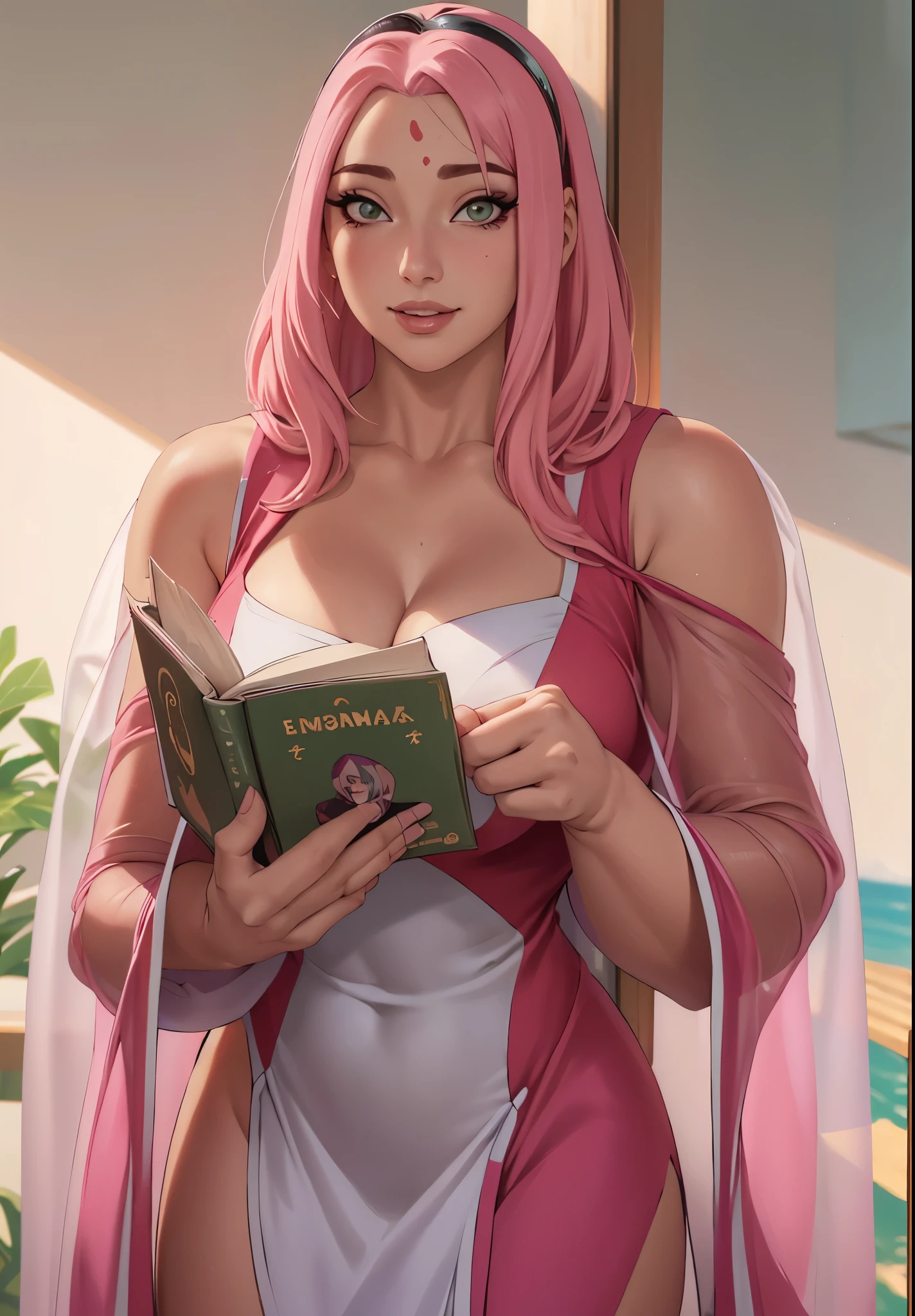 (((vestido sexy con hombros descubiertos))), Obra maestra, La mejor calidad en el mejor de los casos, 1 chica, sakura haruno, (((senos enormes))),((hombros desnudos)),(((((escote))))),(Primer plano de la parte superior del cuerpo),sexy,Is shy,sonrisa,con cabello rosado, Pelo largo blanquecino, (ojos verdes:1.4), forehead protection, Los cerezos,Cerezos en flor volando, ((((Figura tetona)))), :1.1, :1.1, ahegao:1.1,(enorme, grande ),Media cremallera, mostrando sus grandes tetas, Mirando al espectador, Hermosos ojos, sonrisa seductora sexy, belleza sensual, girl sole, tetas perfectas