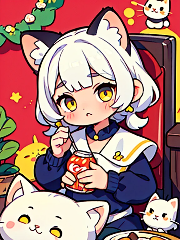  gato antro, gato peludo, ((solo hay orejas de gato, ningunos otros)), ((Hay una cola corta de gato en la espalda.)), ((cara limpia)), Hermosa cara linda, hermosos labios femeninos, belleza encantadora, ((alluring facial expression)), he looks tenderly at the camera with his eyes slightly closed,