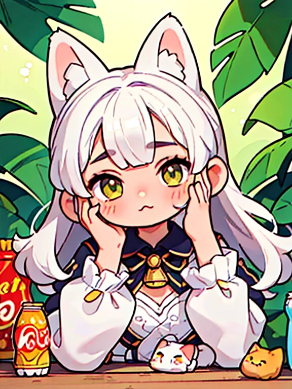 gato antro, gato peludo, ((solo hay orejas de gato, ningunos otros)), ((Hay una cola corta de gato en la espalda.)), ((cara limpia)), Hermosa cara linda, hermosos labios femeninos, belleza encantadora, ((alluring facial expression)), he looks tenderly at the camera with his eyes slightly closed,