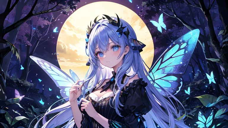 In the dark forest, under the sparkling sunlight, there are countless beautiful glowing fairies and beautiful glowing butterflies
In the dark forest, there are many beautiful glowing butterflies and beautiful glowing fairies Mr./Ms..