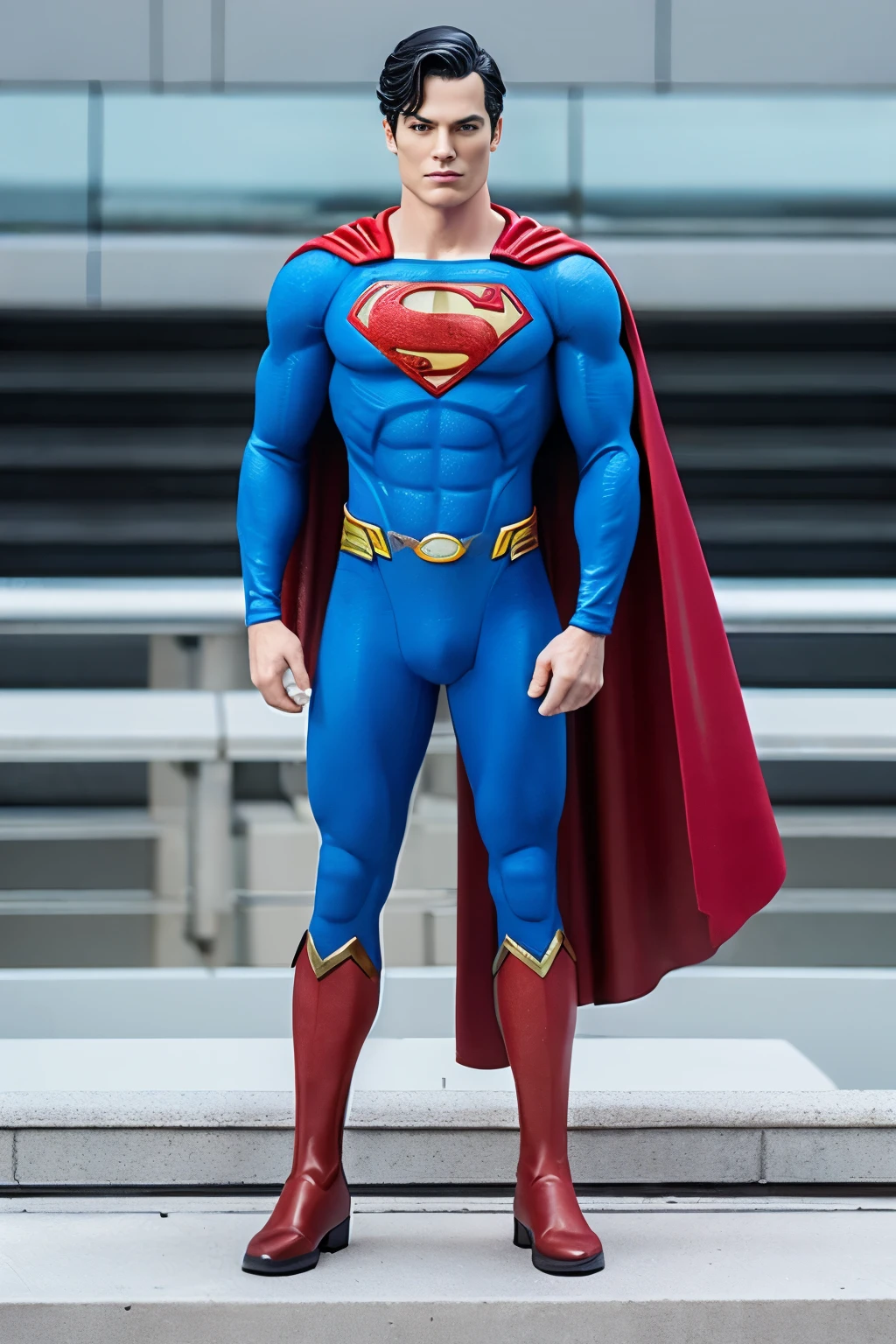 superman Standing on the Rooftop, full body shot