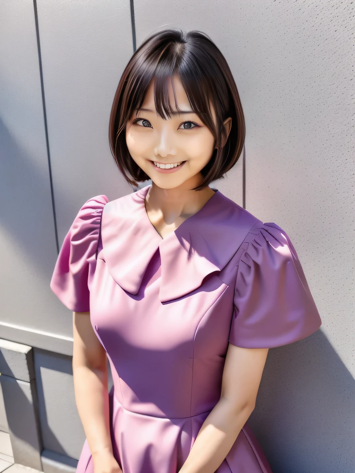 Asian woman in her 50s taking a photo wearing a pink dress, Long black hair, Chiho, shikamimi, kimi takemura, Hime cut, Ayaka, Hole in the Motto, deayami kojima, narumi kakinouchi, Short hair, harumi, Chiho ashima, Straight long hair