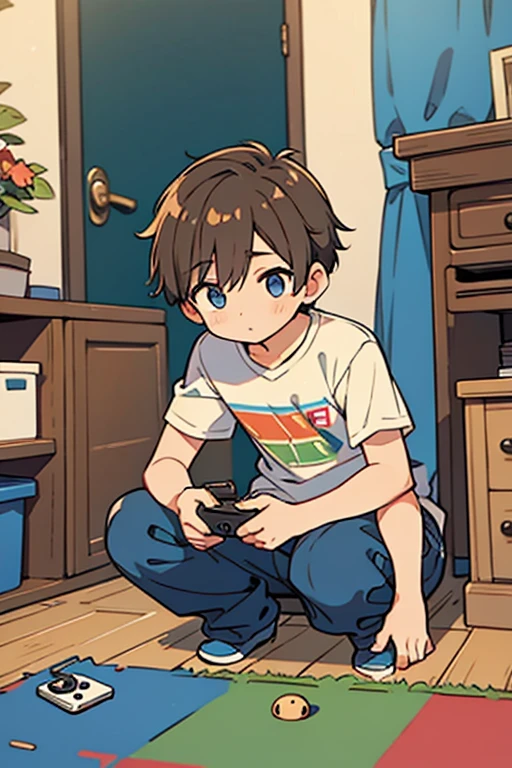 menino jogando video game