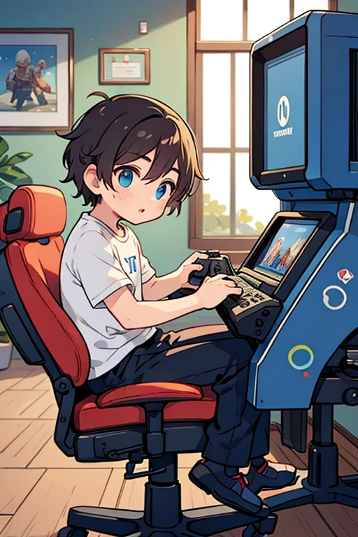 menino jogando video game