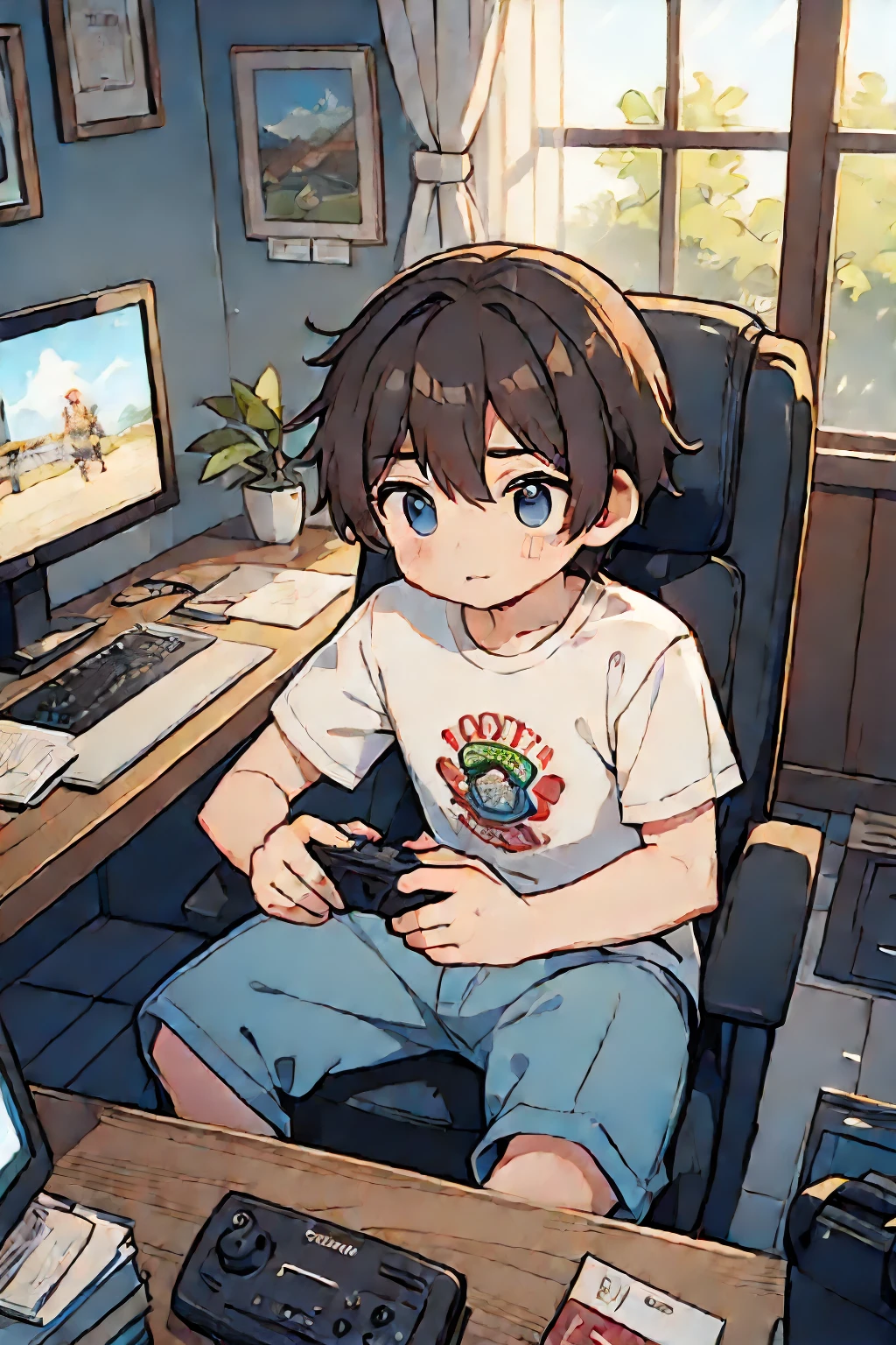 menino jogando video game