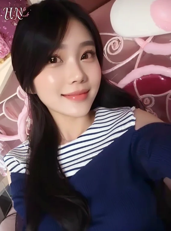 there is a woman lying in transparent clothes, cute vtuber ruan, cindy avelino, original ungine, with an accurate face, , slightly sweet smile, beautiful face, very beautiful girl, portrait, selfie photo, with a beautiful smile, attractive girl, pretty face, help me, sweet smile, pretty face