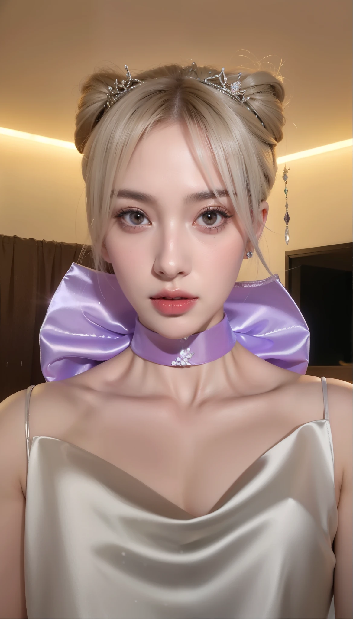 Imperial sister，Exquisite eyes，Snow Queen，Put the crown on your head，Detailed facial expressions body，Tall and big，number，Leg length，4K，HD，meat，White translucent lace，Fair and plump figure，Pretty Face，Little cherry mouth，Beautiful and delicious（3D Royal Sisters），Glossy Gel Coat，Vampire Queen in luxurious robes，Crystal Gem Crown，Ultra-clear portrait photos(8k)，Dark eyeshadow，