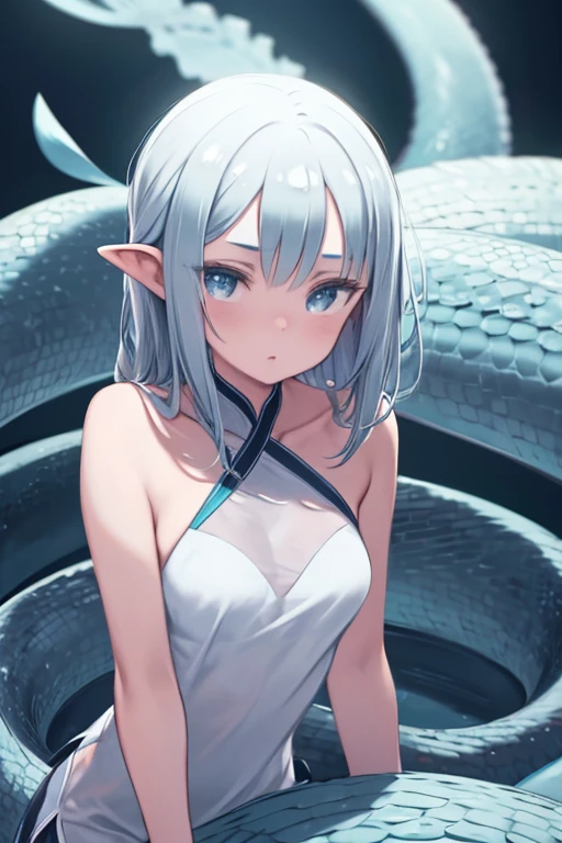 (masterpiece,best quality,ultra-detailed),1girl, (beautifullyy detailed face, cute face), ((greyish colors,hight contrast)), ((random monster girl, random animal features, random body type)), monster girl,(grey theme),(((aquatic monster girl))),(ocean deep),dark ambient,(lovecraftian monster girl),(aquarrelle ),nsfw,naked,nipples,pussy