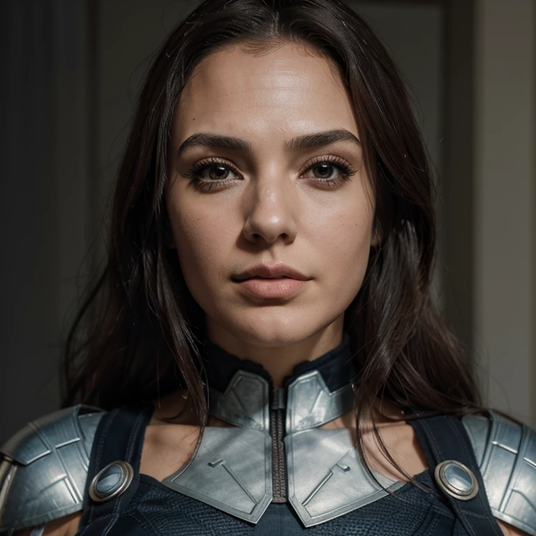 Personagem feminina, mulher maravilha estilo Marvel e DC, com rosto detalhada, roupa detalhada, uniforme da mulher maravilha, muito detalhado, terno detalhado, realista, cinematographic, rosto detalhado, olhos detalhados, boca detalhada, pose frontal, Vista frontal, cabelos com movimento, cabelos realistas, female heroine uniform, Atriz Gal Gadot, dia + luz + luz do dia+ fundo branco, Realistic lighting, estilo realista.