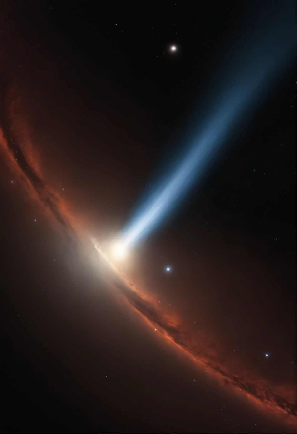 A comet passing through outer space in high definition 