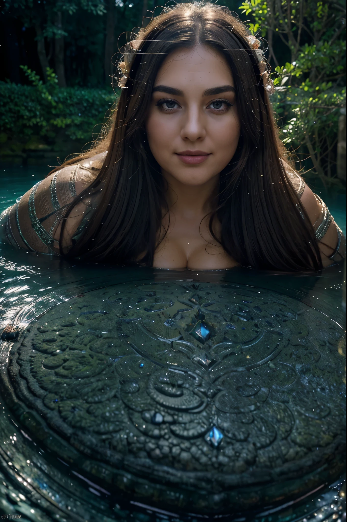 Arte estilo Alex Horley, Witch Woman transformation into sensual and tempting alligator, ambiente sombrio, Face a huge bubbling cauldron, em uma caverna caverna iluminada por tochas, imagem em alta qualidade