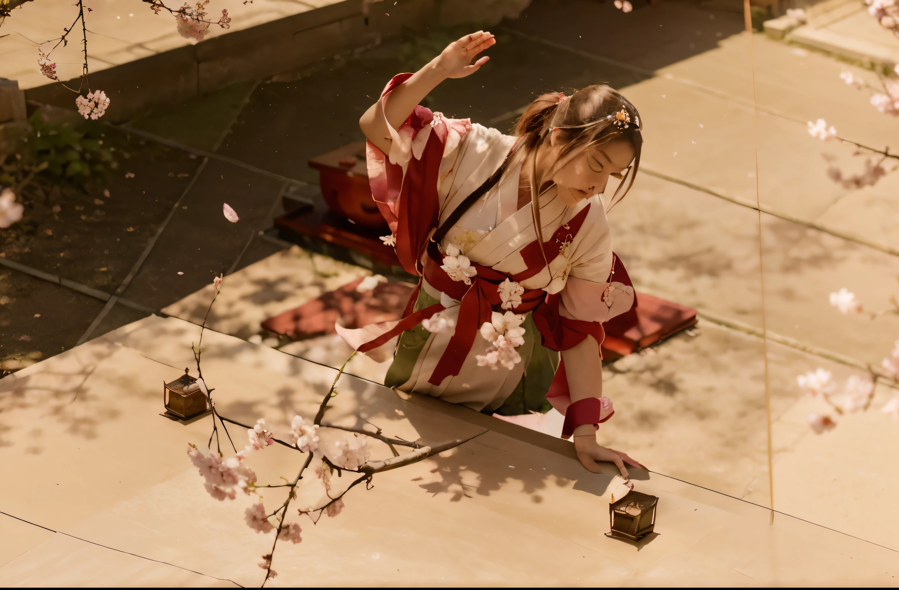(Best quality, 8k, 32k, Masterpiece, UHD:1.2) Transform the setting into the majestic Grand Narukami Shrine from Genshin Impact, surrounded by a sea of Sakura Trees in full bloom. Picture the ethereal pink petals drifting gently on the breeze, creating a breathtaking canopy above the shrine's ancient architecture. The air is filled with the sweet fragrance of cherry blossoms, while the soft sunlight filters through the delicate branches, casting a warm glow over the serene surroundings. As you stand before the shrine, you can't help but feel a sense of reverence and awe at the beauty of nature and the tranquility of this sacred place. ((Japense Shrine)) ((Cherry Blossom))