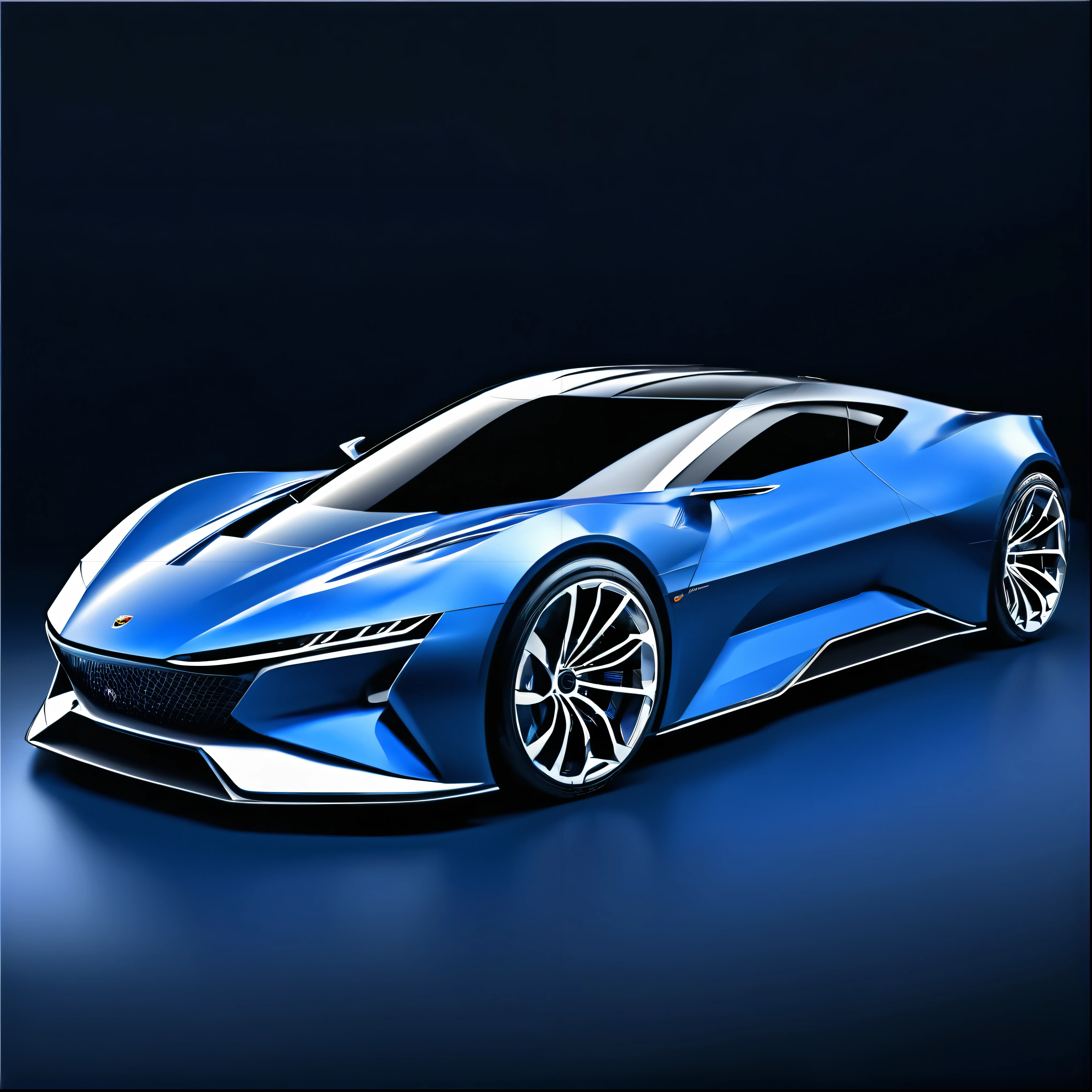 Concept car 2024 line art sport ultra design highly detailed realstic silver and dark blue color