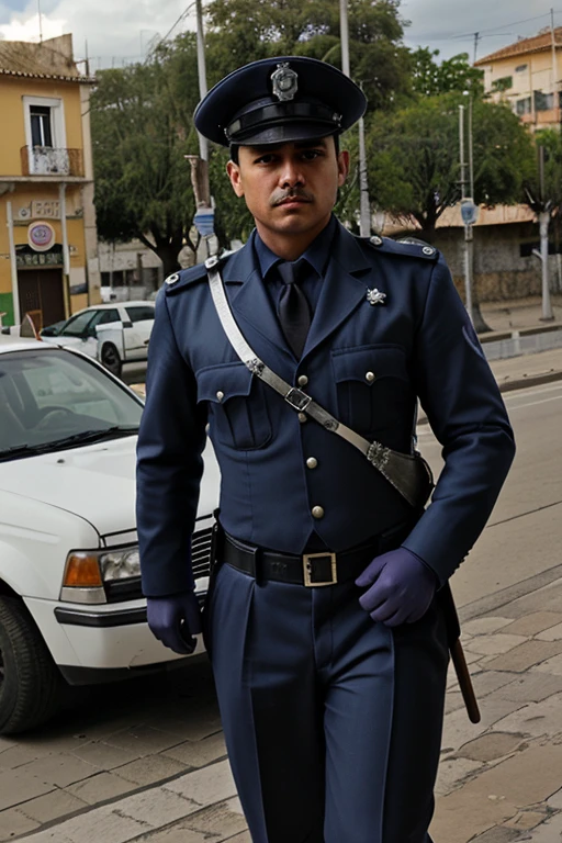 <lora:Fares_Fares:0.8> full body medium shot, photo of Fares Fares in a blue police uniform, front view, in front of a building, age 50, skin detail, pores, (messy:1.2) medium long hair, studio light, natural lighting, 4k uhd, dslr, soft lighting, high quality, Fujifilm XT3