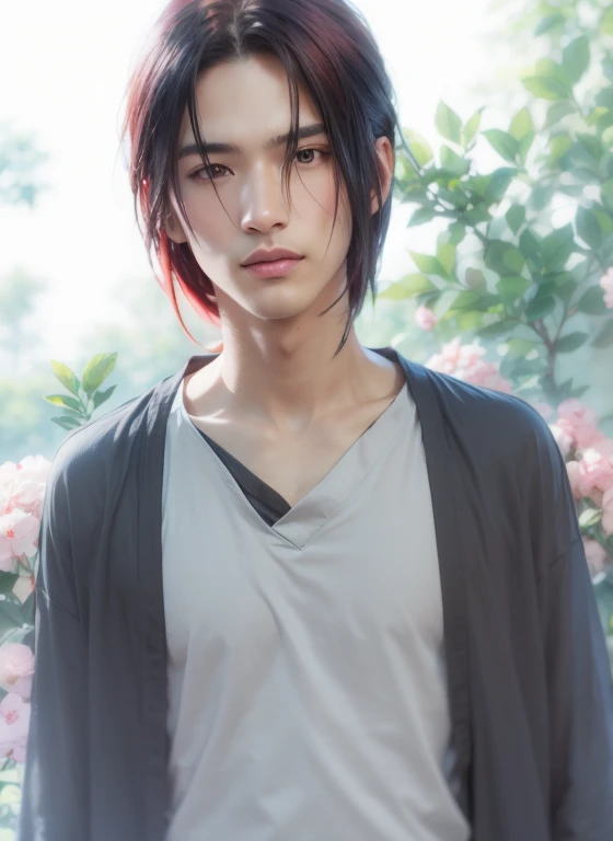 A man with red hair and a white shirt, a handsome guy