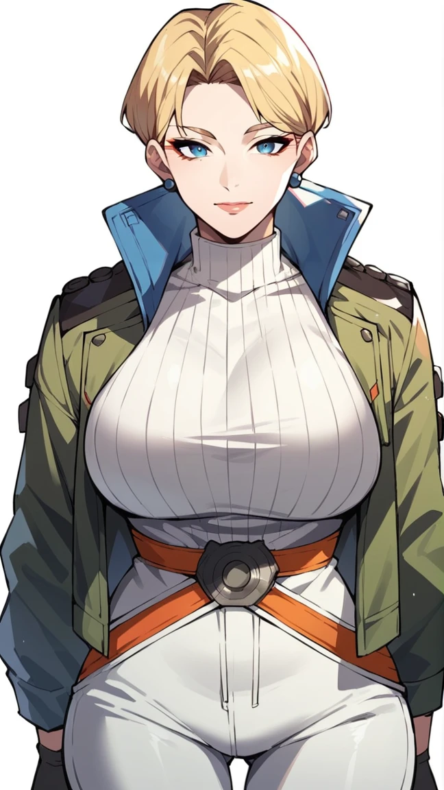 Score_9, score_8_up, score_7_up, source_anime, 1girl, solo, large breasts, jacket, blonde, blue eyes, apex legends, mature, mature female, clothed, sfw, rating:general