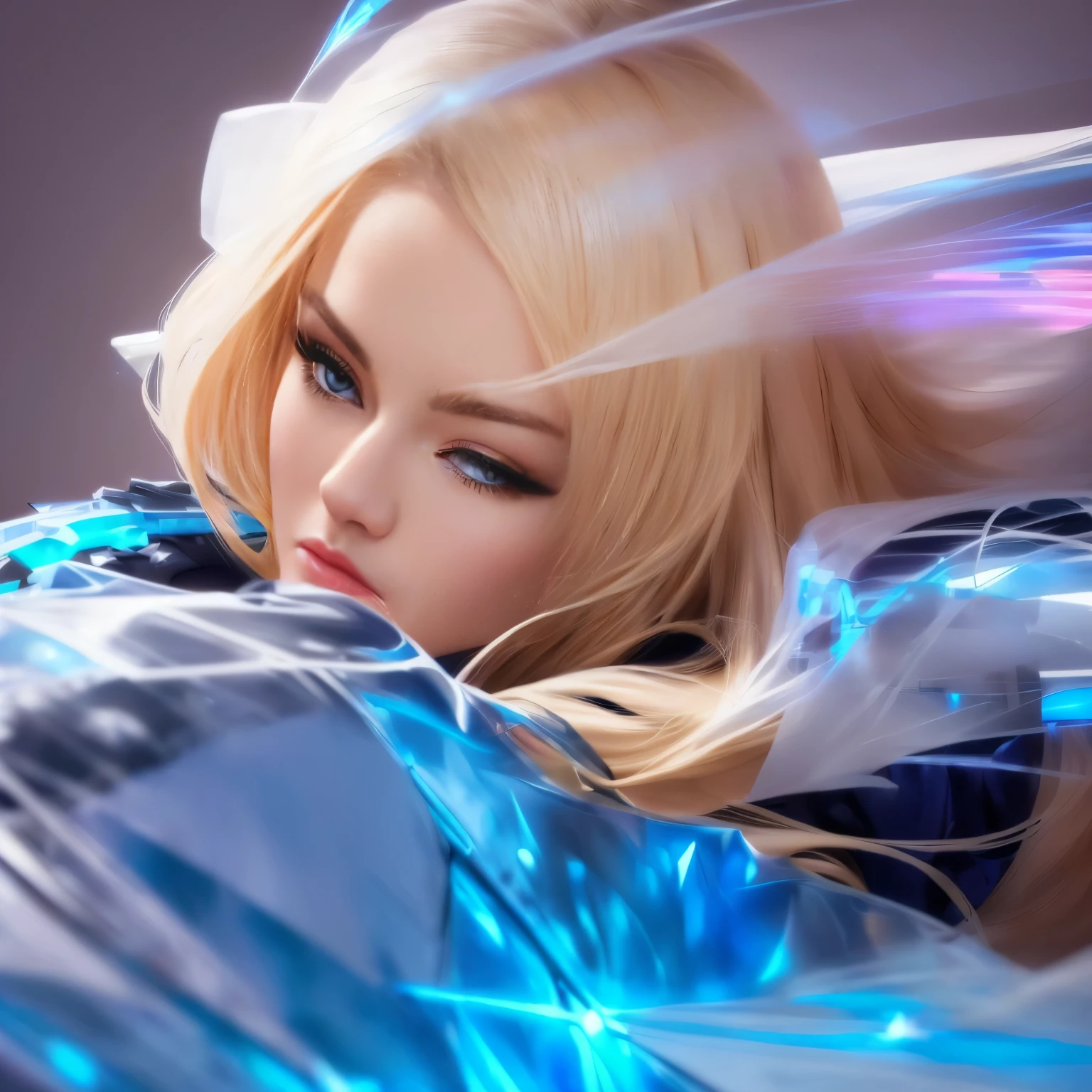 a close up of a woman with blonde hair and blue eyes, mobile legends, ig model | artgerm, extremely detailed artgerm, artgerm style, trending artgerm, style artgerm, artgerm detailed, seraphine ahri kda, ruan jia and artgerm, portrait knights of zodiac girl