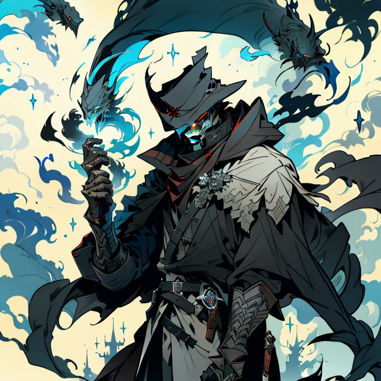 a man with a sword in his hand, by rossdraws, fantasy art, reminded me of the grim reaper, black iron sword, litrpg novel cover, style of kilian eng, artorias, hd anime wallaper