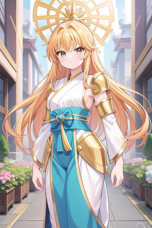 Une femme, 25 ans, mangas, cheveux longs, cheveux multicolores, details, Saint Seiya, Hyoga, Cygnus, Saint Seiya Cosplay, armure de chevalier, myth cloth, Hyoga cosplay, jardin zen, temple japonais